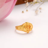 Gold Plated Khanda Silver Ring for Men