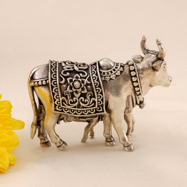 Silver Cow and Calf Idol