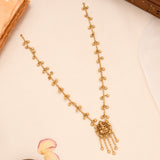 Lord Vinayagar Pendant with Golden Drops Necklace Set