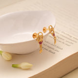 Delicate Leaf Design Golden Earring