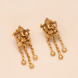 Lord Vinayagar Pendant with Golden Drops Necklace Set