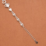 Inner Heart with Leaf Pattern Silver Women’s Bracelet