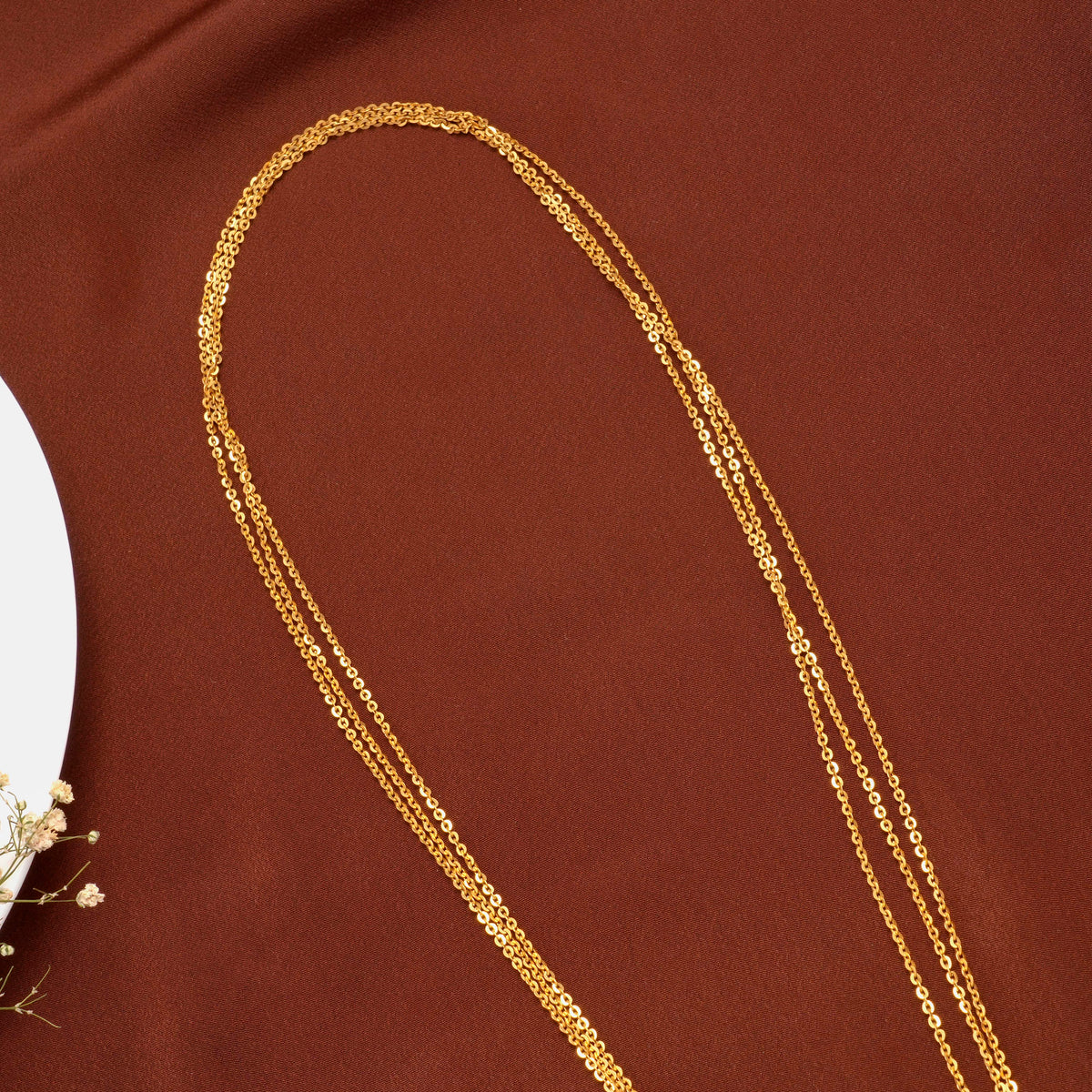 Premium Plain Triple Layer Gold Chain for Women