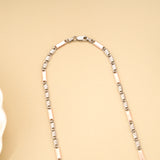 Elegant Bullet Link Rose Gold Silver Chain