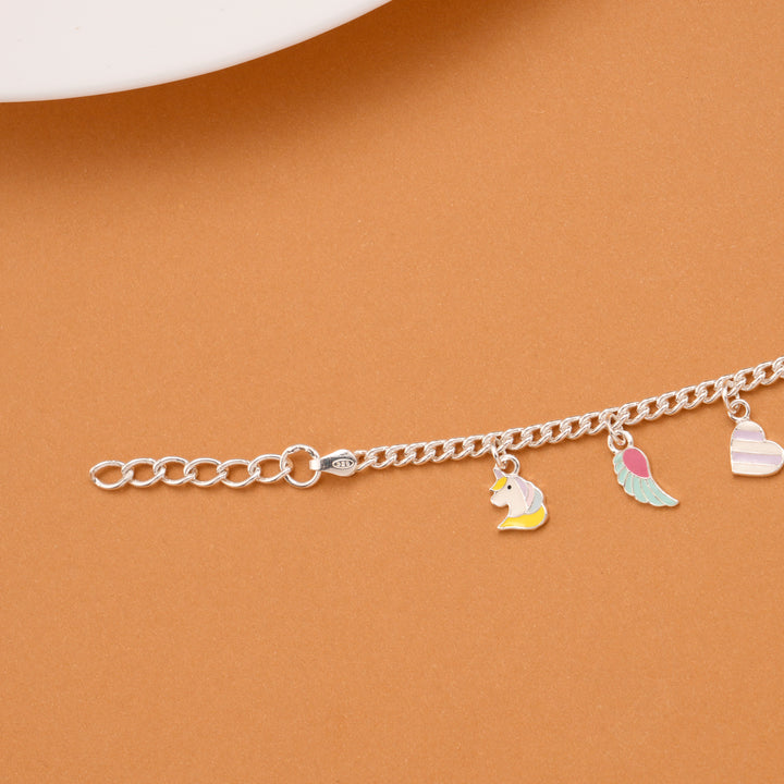 Peppa Pig Enamel Silver Kids Bracelet