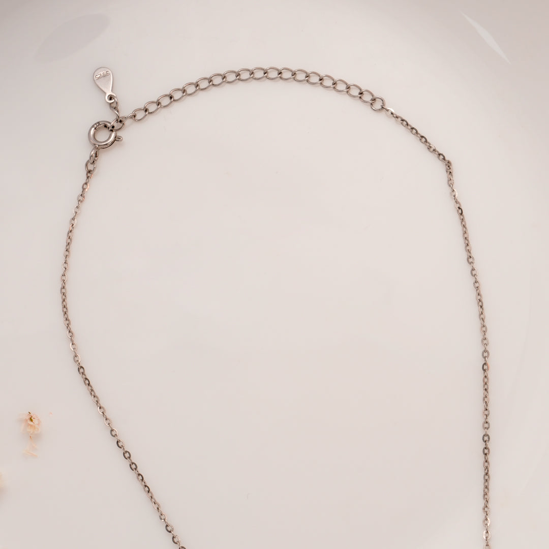 Black Rope Design Silver Chain