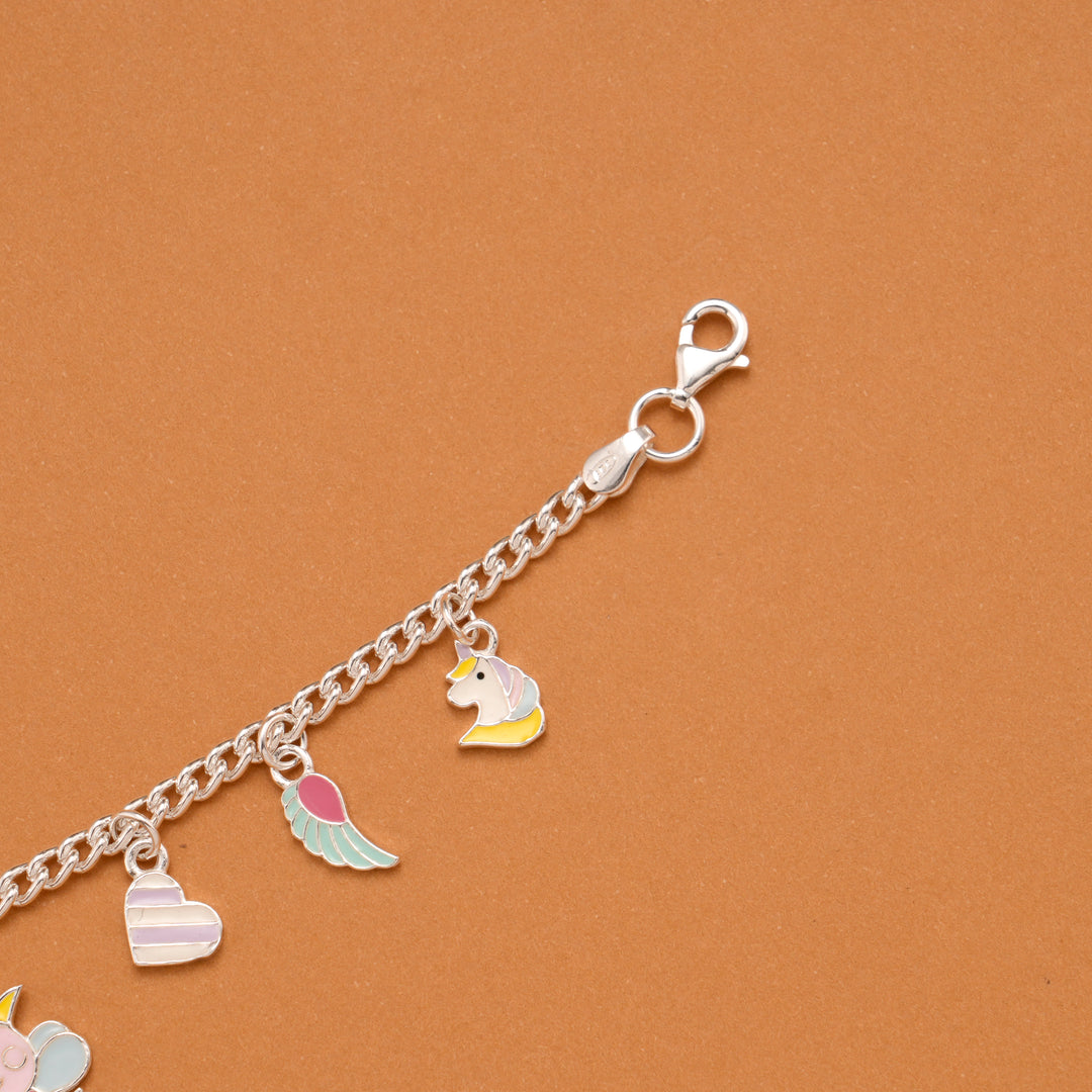Peppa Pig Enamel Silver Kids Bracelet