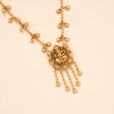 Lord Vinayagar Pendant with Golden Drops Necklace Set