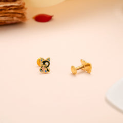 Beautiful Gold Enamel Animal Stud