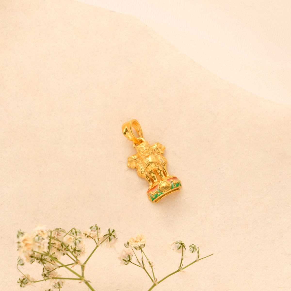 Superior Ashok Stambh Golden Pendant