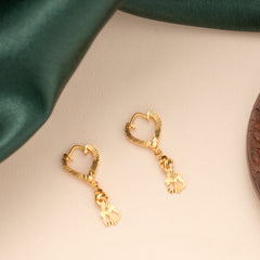 Heart Shape Drop Gold Earrings
