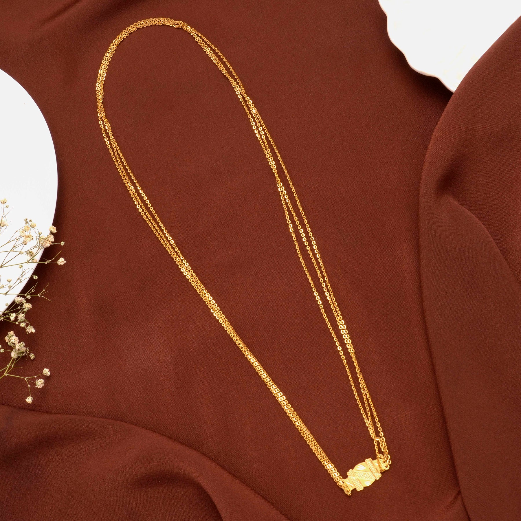 Simple Dual-Tone Design Gold Chain | Sri Anu Jewellers