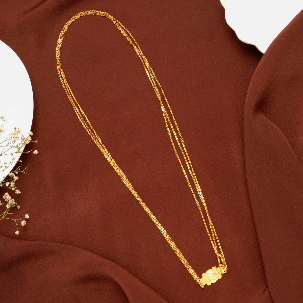 Premium Plain Triple Layer Gold Chain for Women