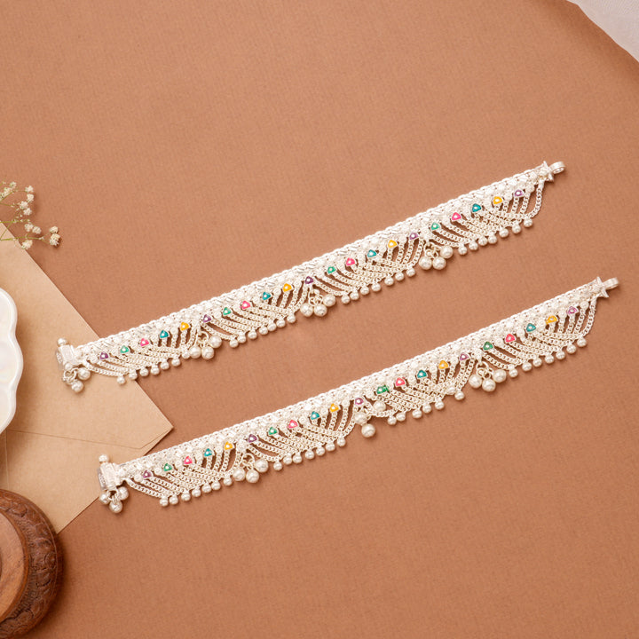 Elegant Layered Chain Silver Anklet