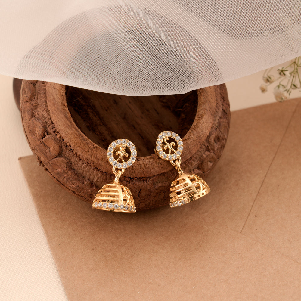 Eternal Blossom Silver Golden Jhumkas