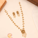 Lord Vinayagar Pendant with Golden Drops Necklace Set