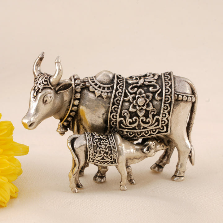 Silver Cow and Calf Idol