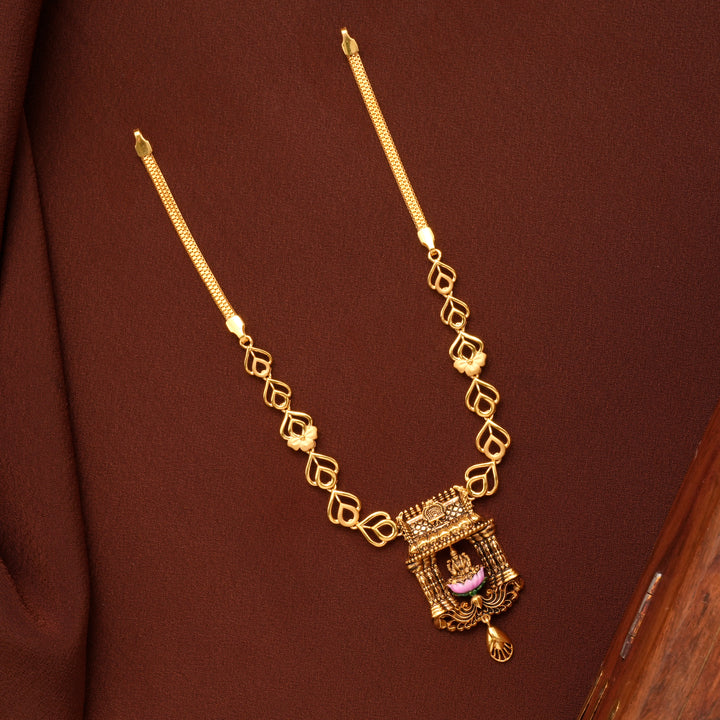 Antique Lakshmi Devi Temple Inspired Gold Necklace
