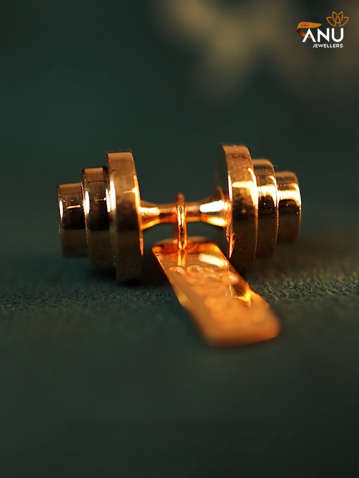 Gym Dumbbell Name Gold Pendant