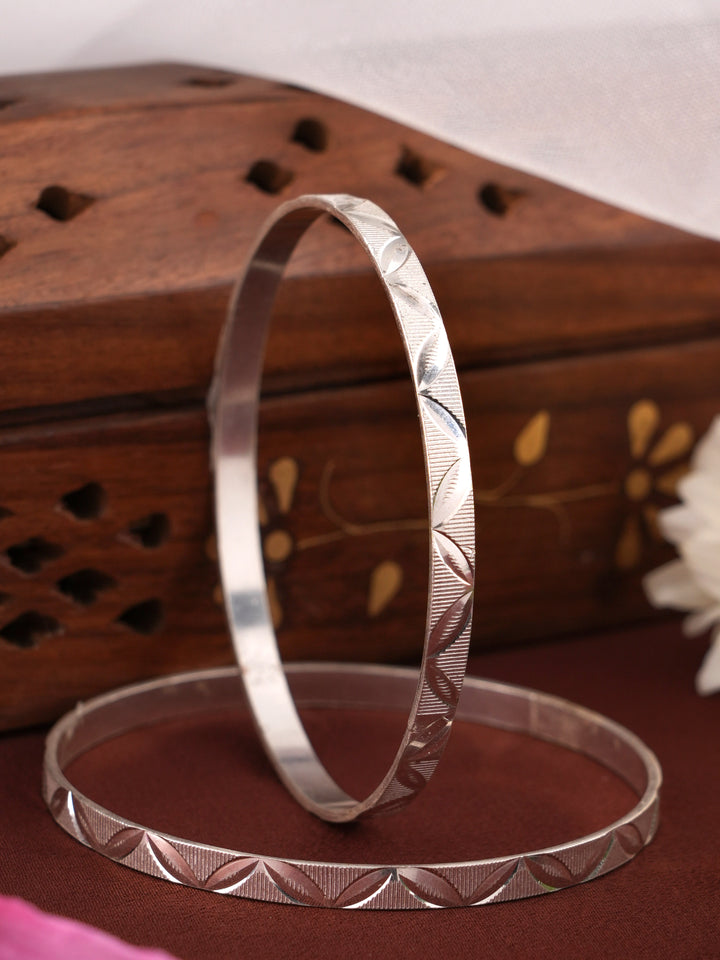 Silver Leaf Design Bangles