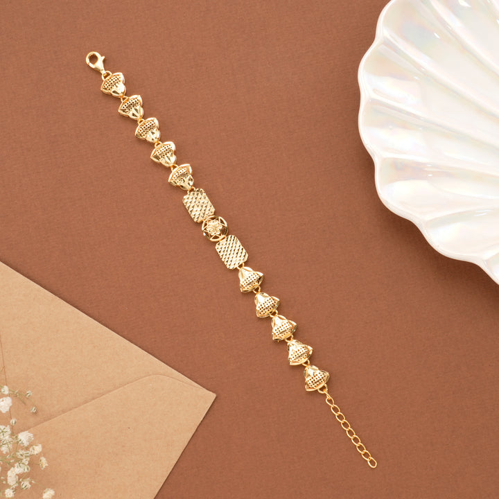 Bell Shaped Links Nagas Gold Plated Bracelet