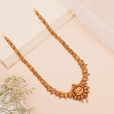 Gold Haram Long Necklace with Elephant Pendant
