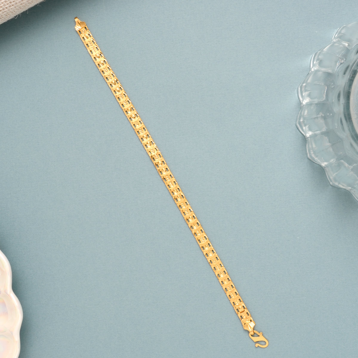 Modern Matrix Pattern Gold Bracelet for Men