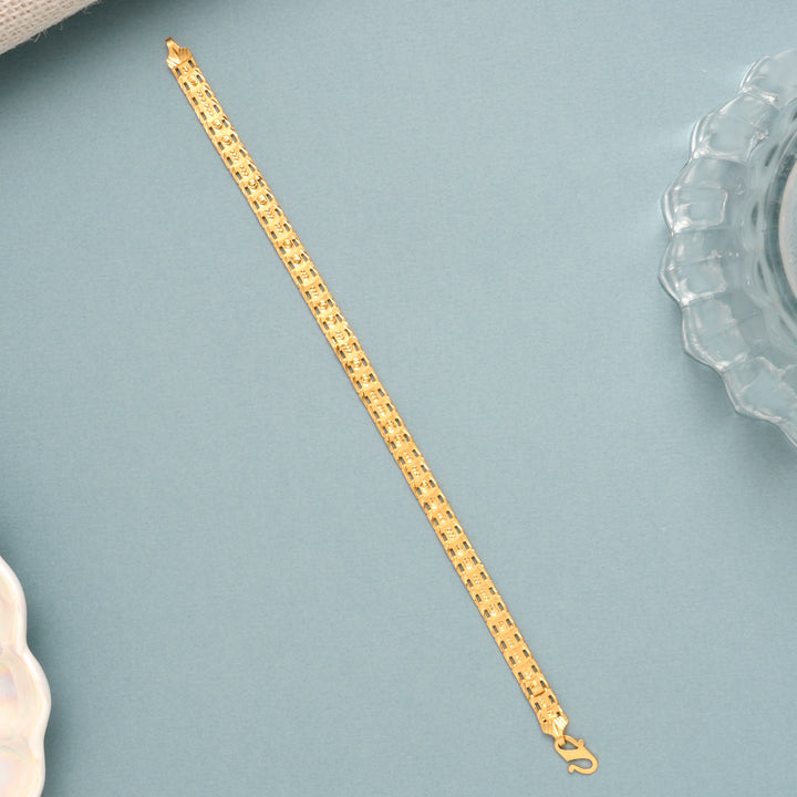 Modern Matrix Pattern Gold Bracelet for Men