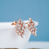 Geometric Design Leafy Pattern Diamond Earring