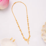 Classic Feather Pattern Golden Necklace Set