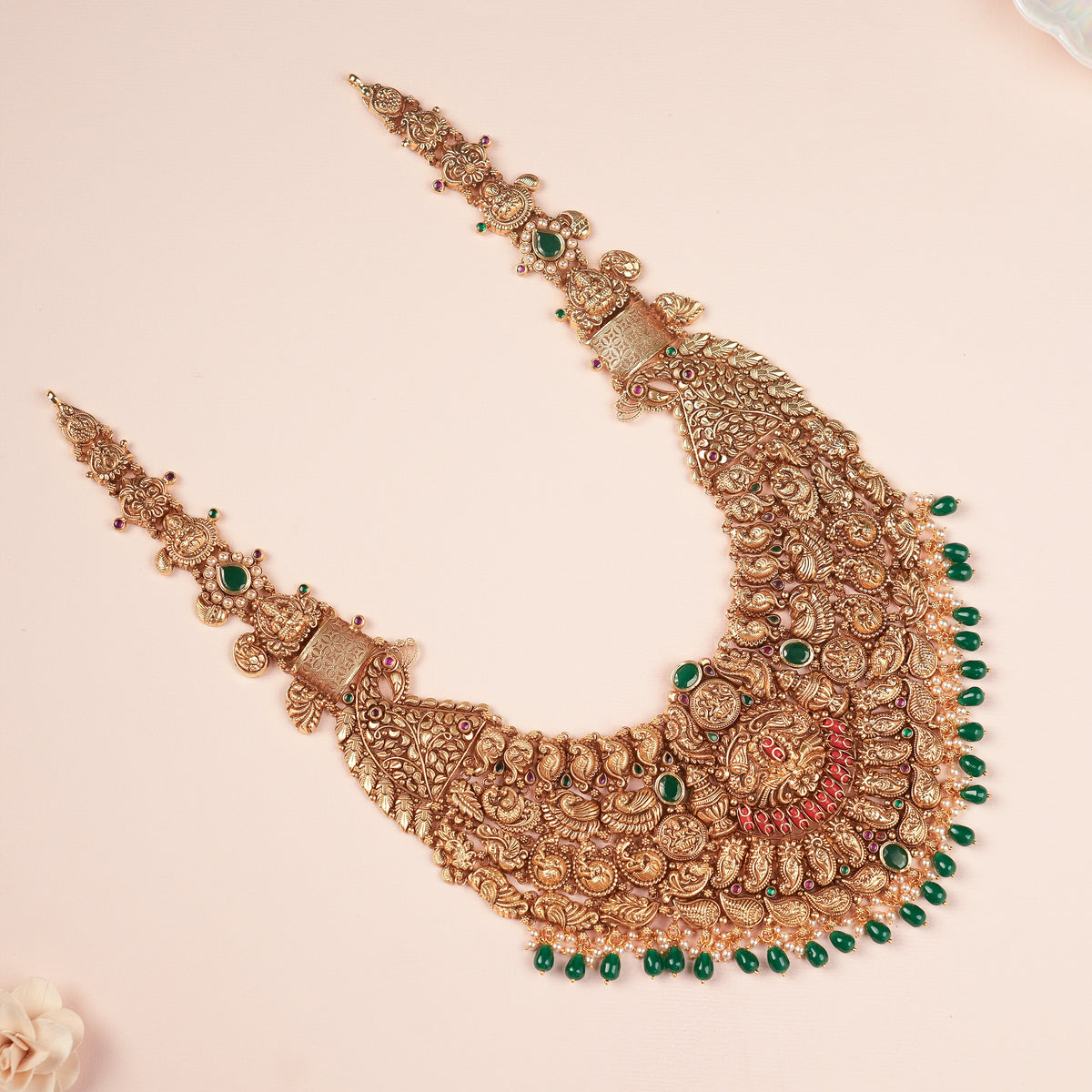 Grand Nagas Bridal Design Golden Temple Haram