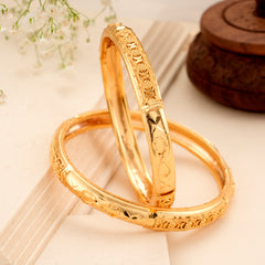 Traditional Golden Flower Beaded Bangle