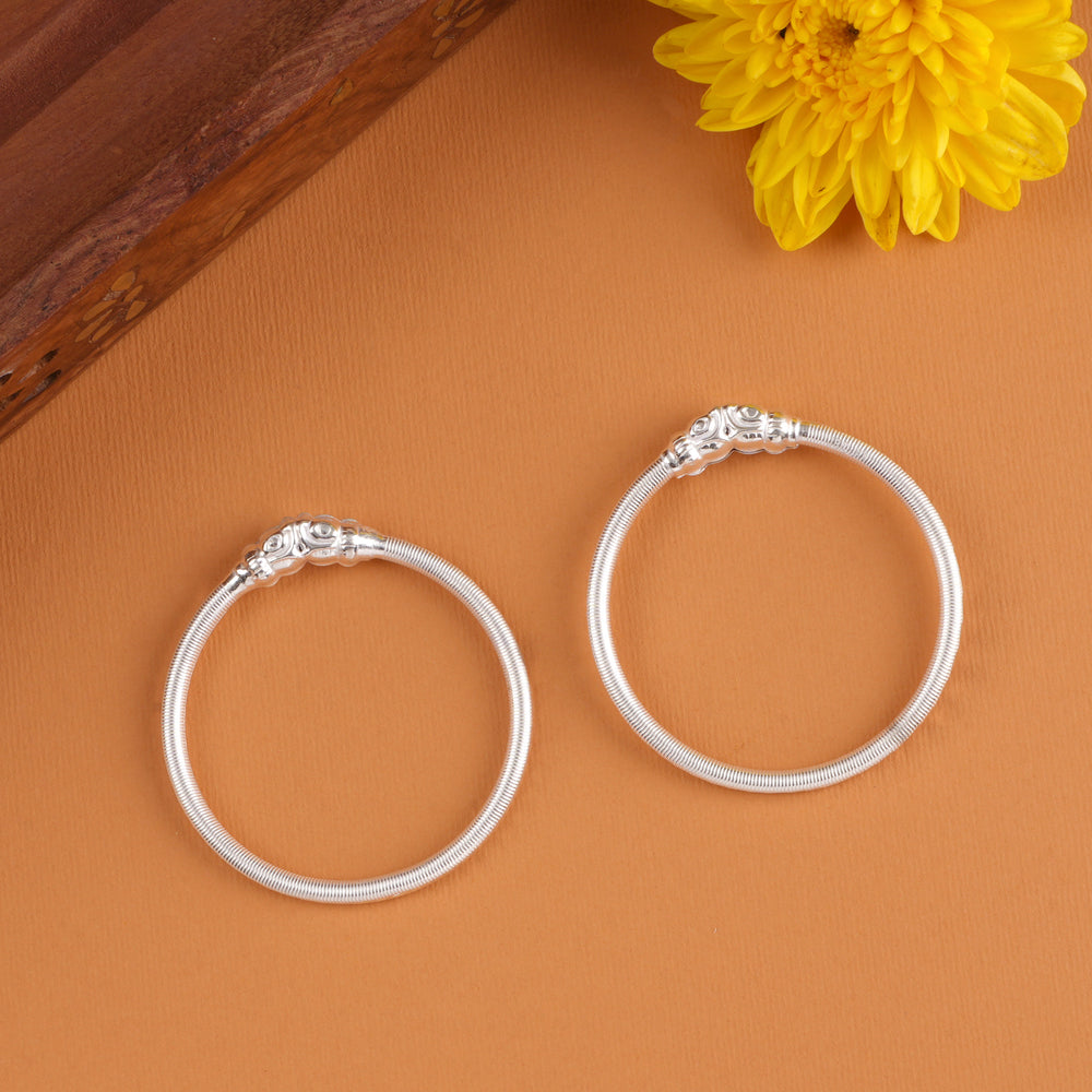 Classic Yazhi Silver Baby Bangle