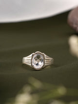 White Topaz Stone Silver Ring
