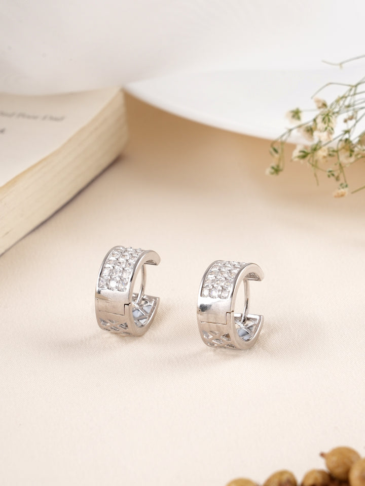 Shiny white stone bali  Earrings