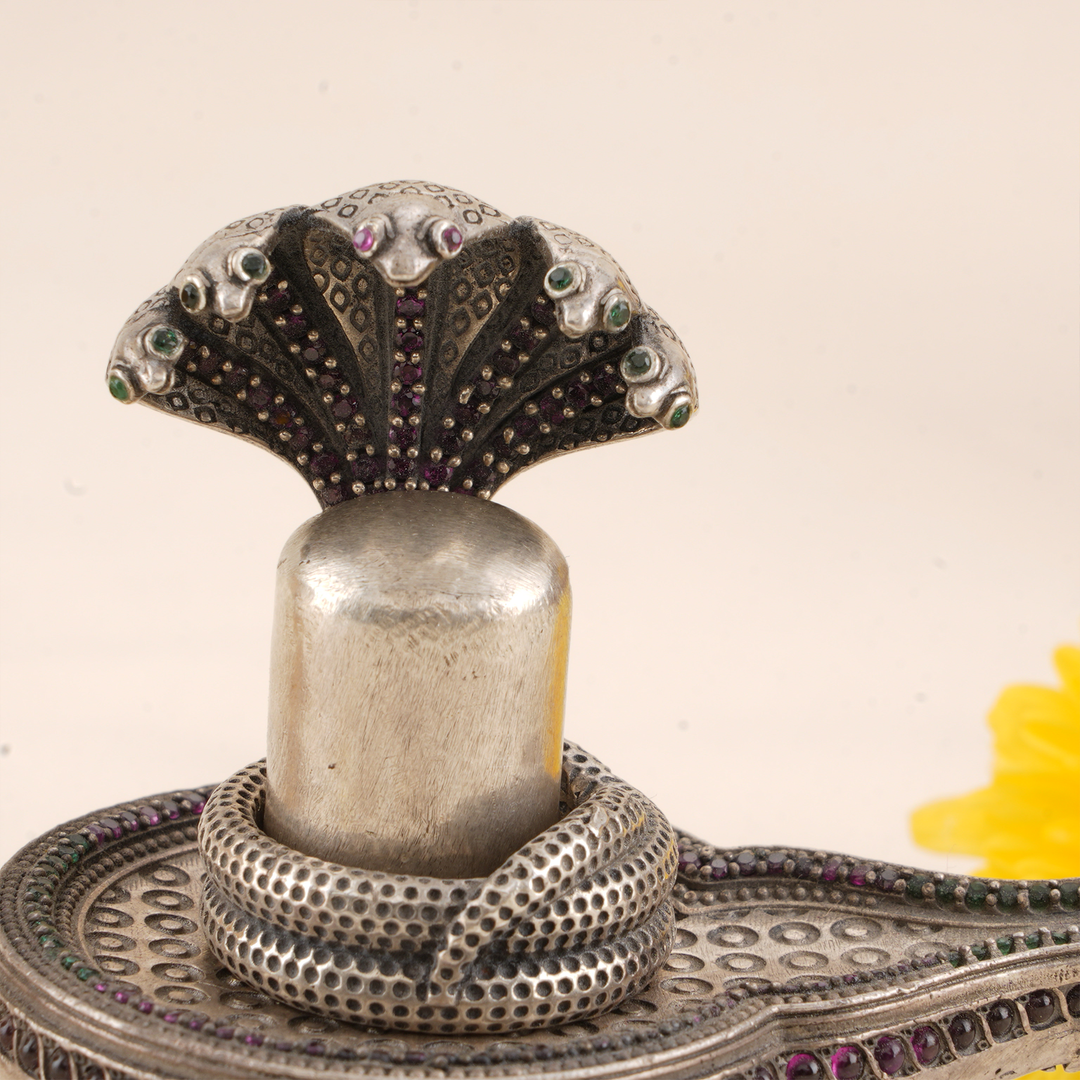 Mahadev Shivling Antique Silver Idol