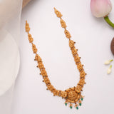 Nagas Lakshmi Devi with Green Drops Golden Haram