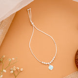 Silver Beaded Pull Chain Bracelet