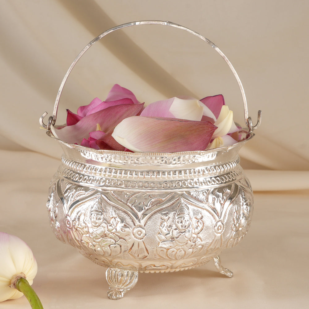Goddess Lakshmi Silver Poo Koodai