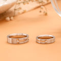 Geometric Single Stone Couple Silver Rings