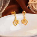 Gold Geometric Square Drop Earrings