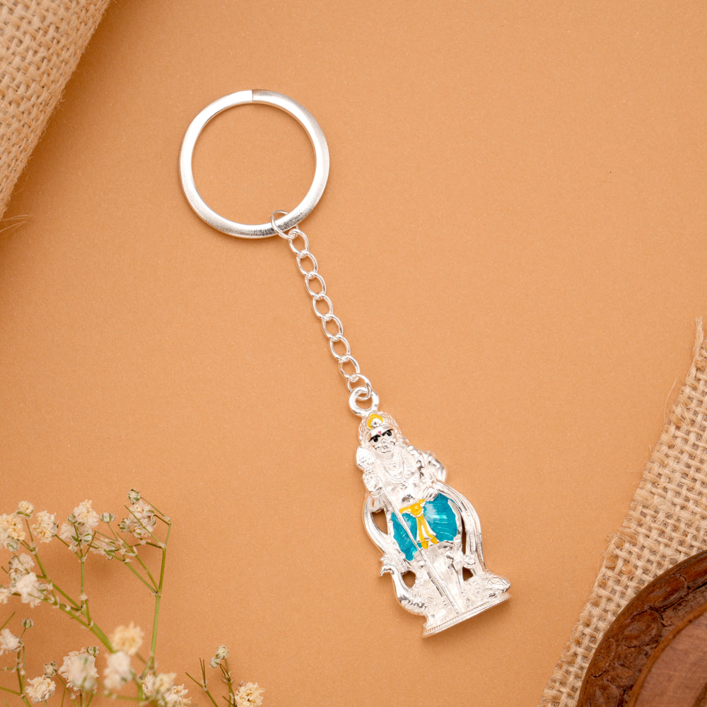Classic Murugan Silver Key Chain