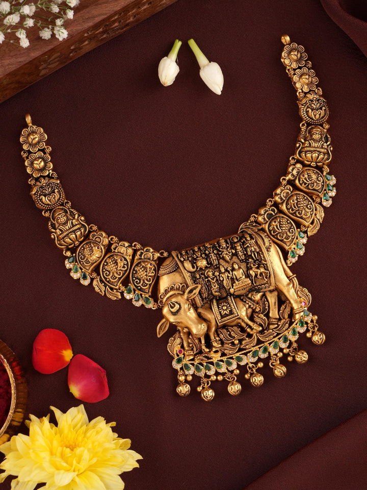 Kamadhenu Motif Heritage Antique Necklace