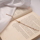 Stylish Rose Gold Beads Silver Bracelet