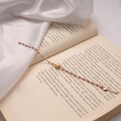 Stylish Rose Gold Beads Silver Bracelet