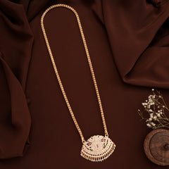 Mango Pendant White Stones Golden Chain