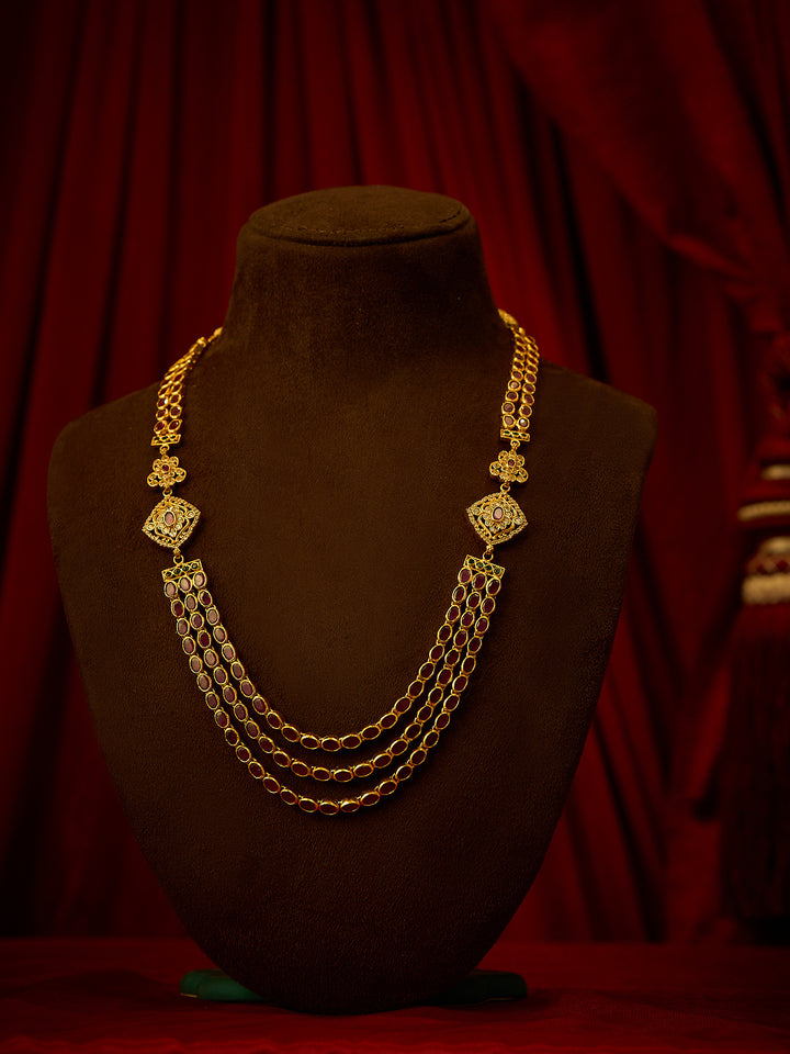 Veenu Ruby Two Layered Necklace