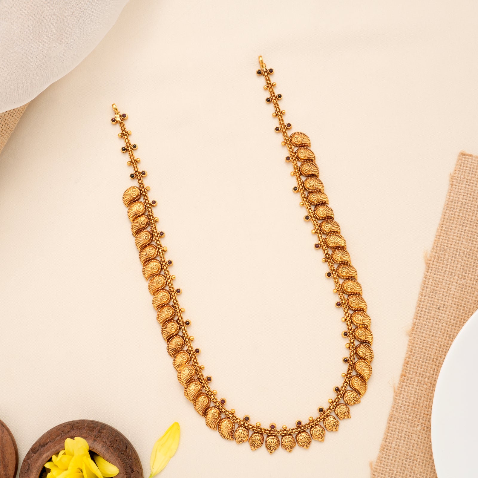 Elegant Mango Design Gold Plated Haram
