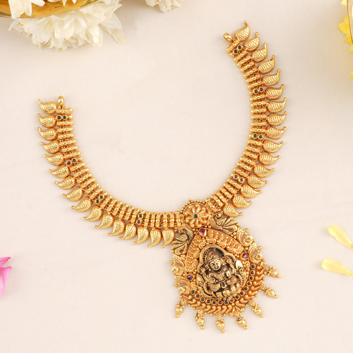 Antique Golden Drops Lakshmi Kerala Necklace
