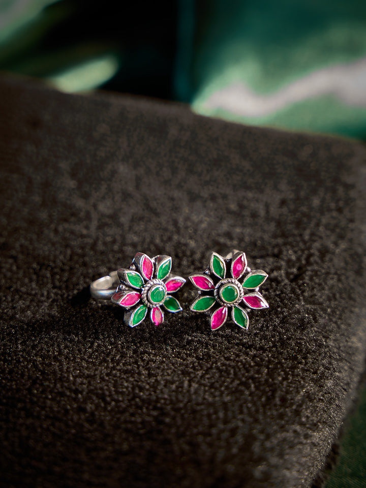 Emerald Stone Antique Toe Ring